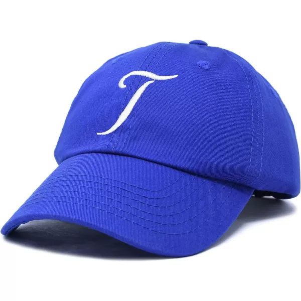 DALIX Initial Hat Letter T Womens Baseball Cap Monogram Cursive Embroider