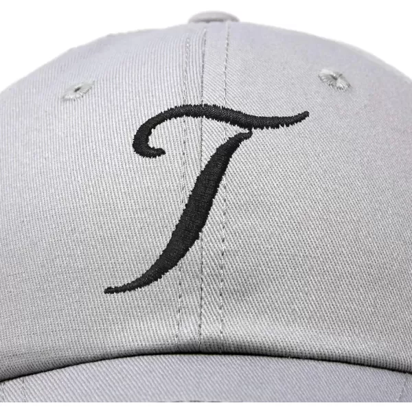 DALIX Initial Hat Letter T Womens Baseball Cap Monogram Cursive Embroider
