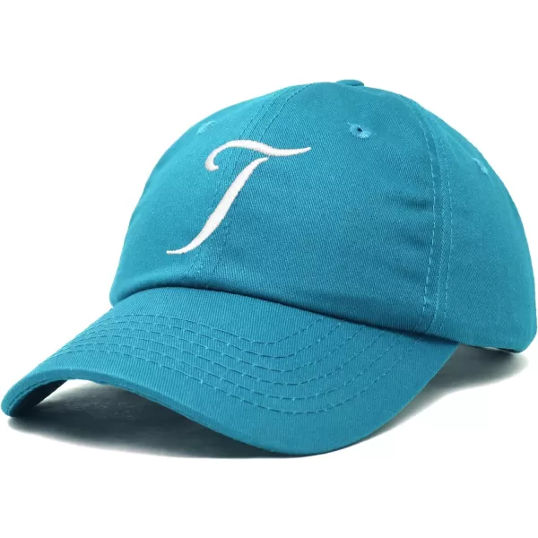 DALIX Initial Hat Letter T Womens Baseball Cap Monogram Cursive Embroider