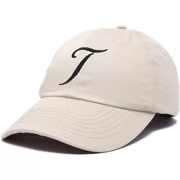 DALIX Initial Hat Letter T Womens Baseball Cap Monogram Cursive Embroider