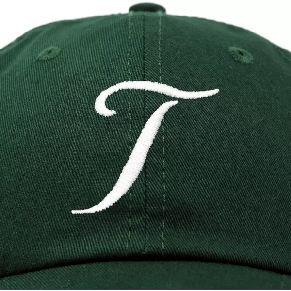 DALIX Initial Hat Letter T Womens Baseball Cap Monogram Cursive Embroider