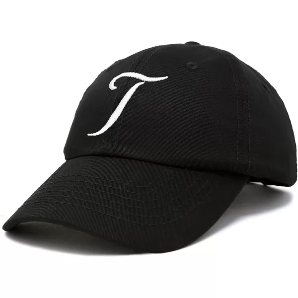 DALIX Initial Hat Letter T Womens Baseball Cap Monogram Cursive Embroider