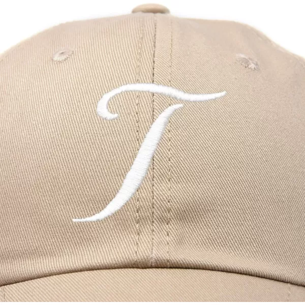 DALIX Initial Hat Letter T Womens Baseball Cap Monogram Cursive Embroider