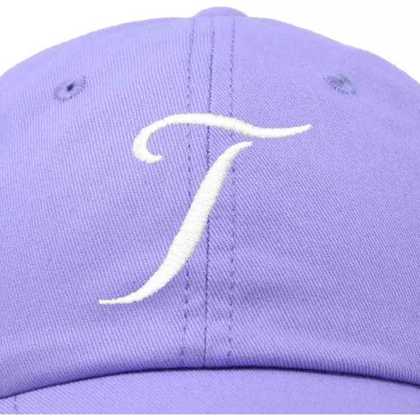 DALIX Initial Hat Letter T Womens Baseball Cap Monogram Cursive Embroider