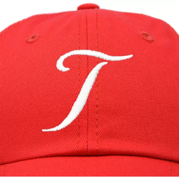 DALIX Initial Hat Letter T Womens Baseball Cap Monogram Cursive Embroider