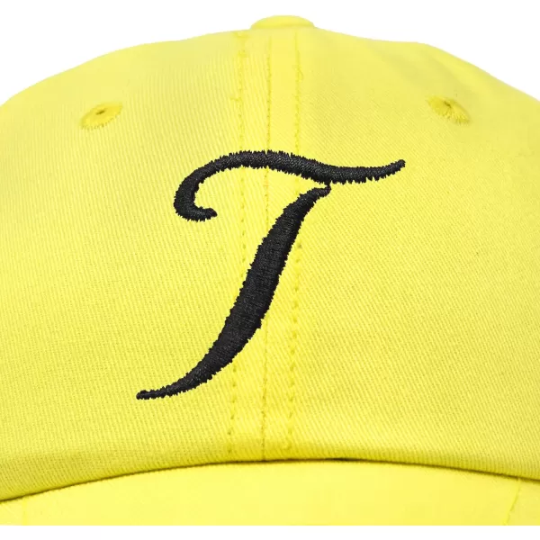 DALIX Initial Hat Letter T Womens Baseball Cap Monogram Cursive Embroider
