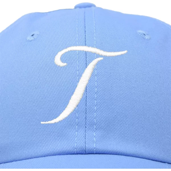 DALIX Initial Hat Letter T Womens Baseball Cap Monogram Cursive Embroider
