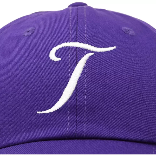 DALIX Initial Hat Letter T Womens Baseball Cap Monogram Cursive Embroider