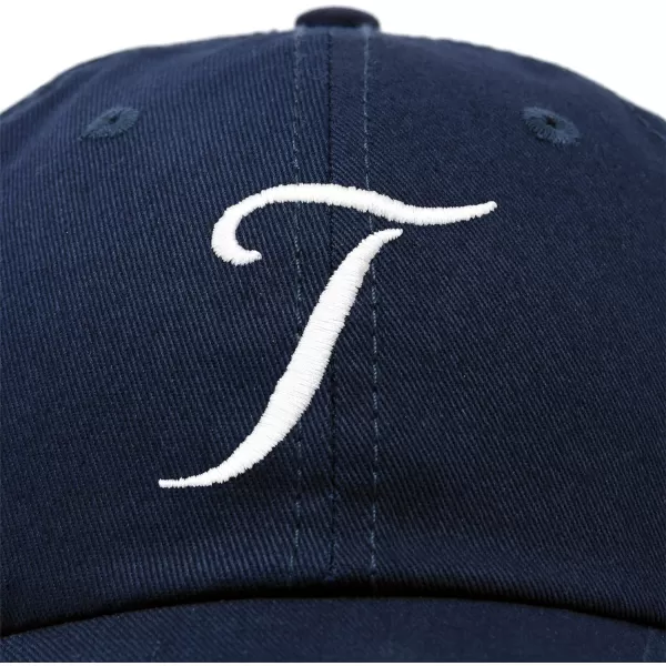DALIX Initial Hat Letter T Womens Baseball Cap Monogram Cursive Embroider