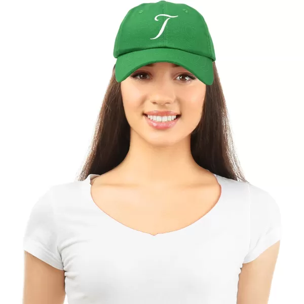 DALIX Initial Hat Letter T Womens Baseball Cap Monogram Cursive Embroider