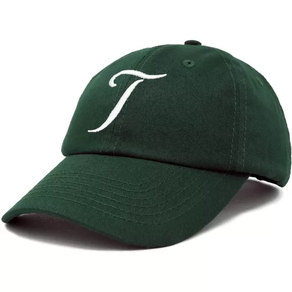 DALIX Initial Hat Letter T Womens Baseball Cap Monogram Cursive Embroider
