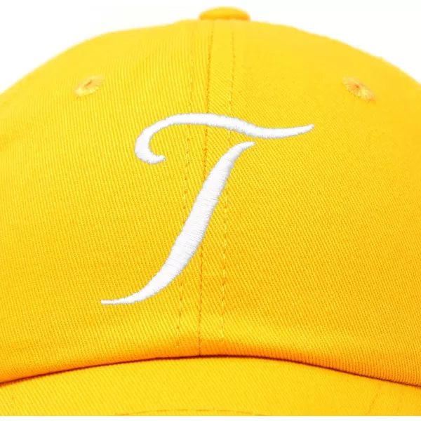 DALIX Initial Hat Letter T Womens Baseball Cap Monogram Cursive Embroider