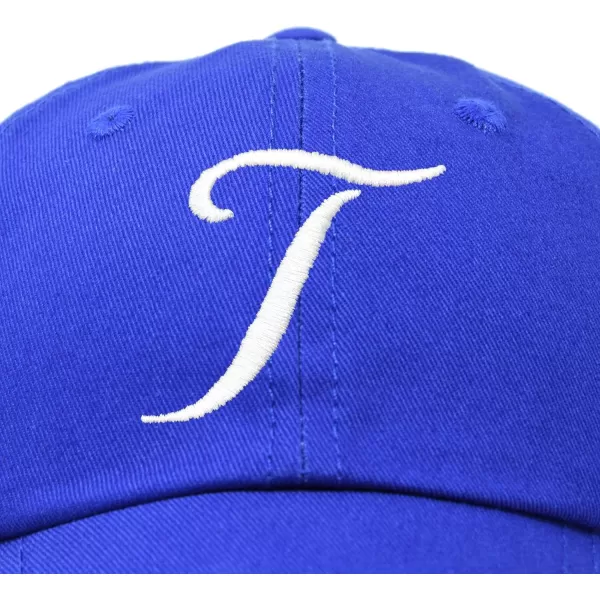 DALIX Initial Hat Letter T Womens Baseball Cap Monogram Cursive Embroider