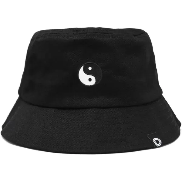 DALIX Embroidered Yin Yang Bucket Hat Cotton Men Teens