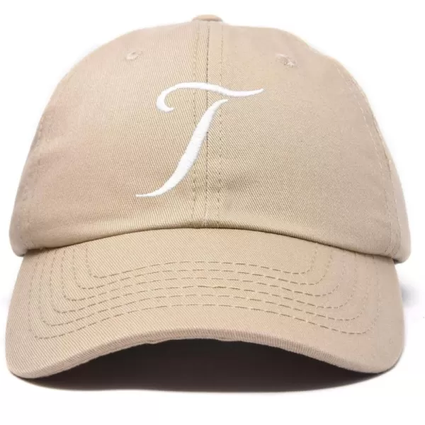 DALIX Initial Hat Letter T Womens Baseball Cap Monogram Cursive Embroider