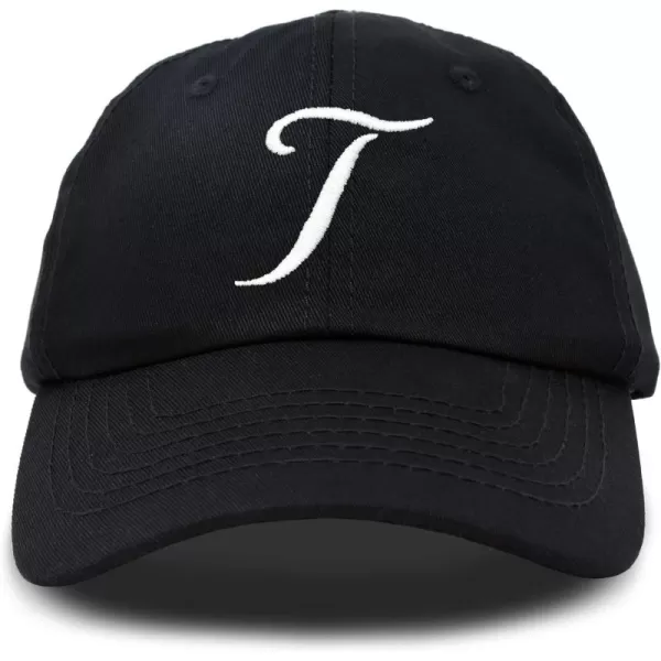 DALIX Initial Hat Letter T Womens Baseball Cap Monogram Cursive Embroider