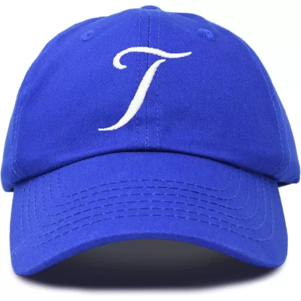 DALIX Initial Hat Letter T Womens Baseball Cap Monogram Cursive Embroider