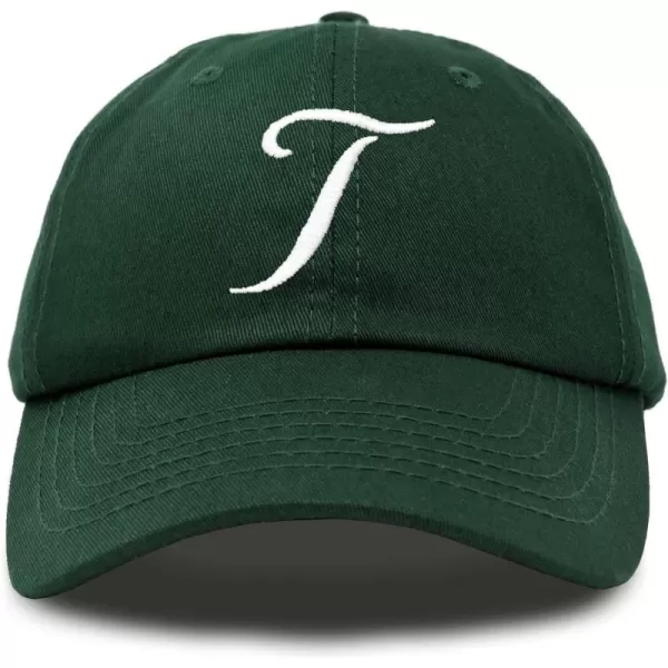 DALIX Initial Hat Letter T Womens Baseball Cap Monogram Cursive Embroider
