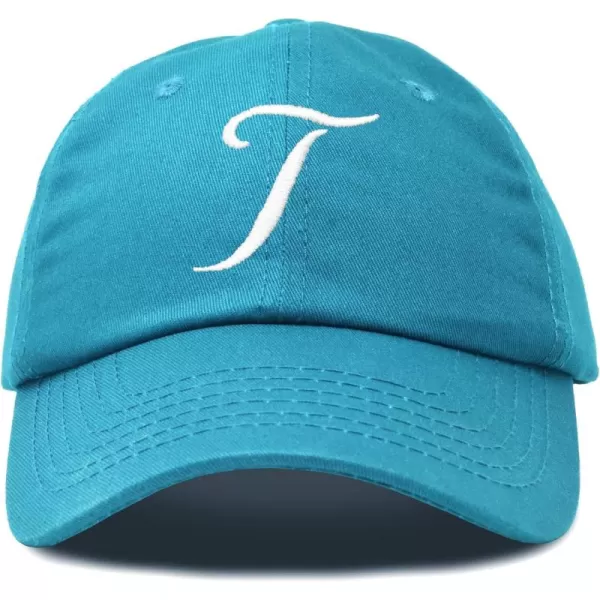 DALIX Initial Hat Letter T Womens Baseball Cap Monogram Cursive Embroider