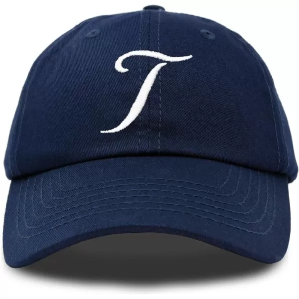 DALIX Initial Hat Letter T Womens Baseball Cap Monogram Cursive Embroider