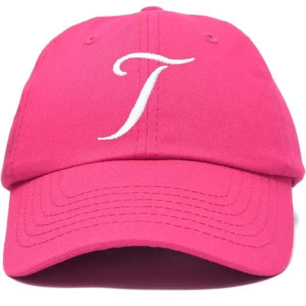 DALIX Initial Hat Letter T Womens Baseball Cap Monogram Cursive Embroider