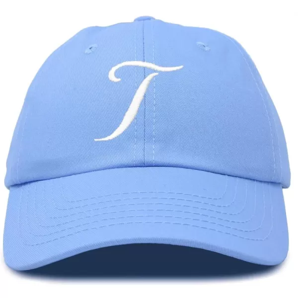 DALIX Initial Hat Letter T Womens Baseball Cap Monogram Cursive Embroider