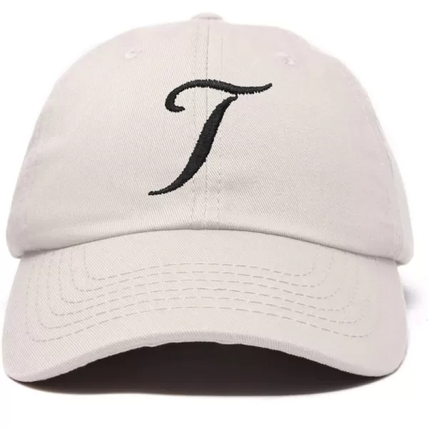 DALIX Initial Hat Letter T Womens Baseball Cap Monogram Cursive Embroider