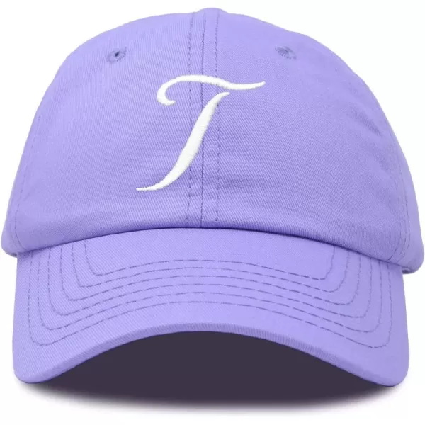 DALIX Initial Hat Letter T Womens Baseball Cap Monogram Cursive Embroider