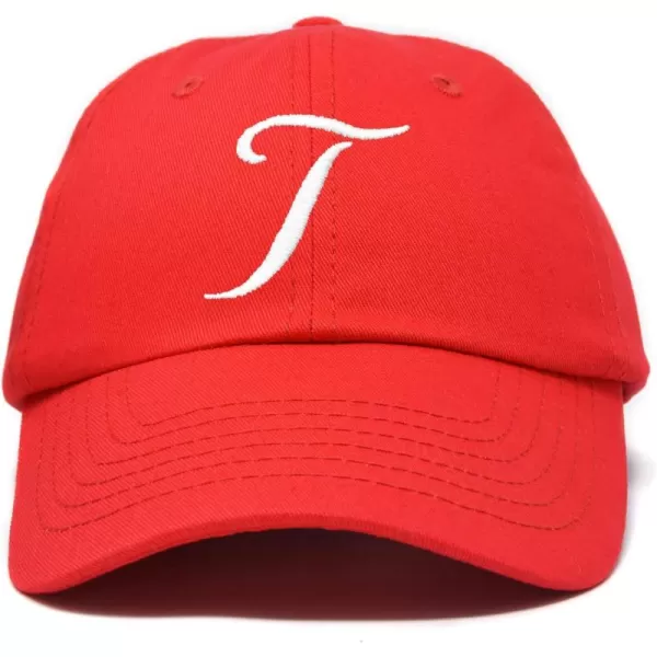 DALIX Initial Hat Letter T Womens Baseball Cap Monogram Cursive Embroider