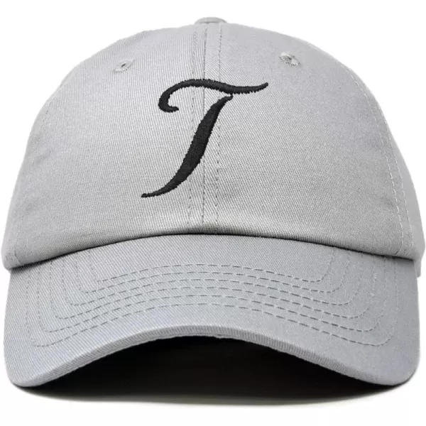 DALIX Initial Hat Letter T Womens Baseball Cap Monogram Cursive Embroider