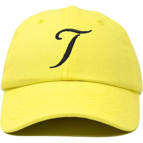 DALIX Initial Hat Letter T Womens Baseball Cap Monogram Cursive Embroider