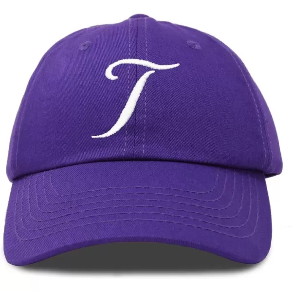 DALIX Initial Hat Letter T Womens Baseball Cap Monogram Cursive Embroider