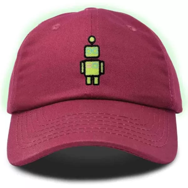 DALIX Robot Embroidered Glow in The Dark Hat Dad Hat Cotton Baseball Cap