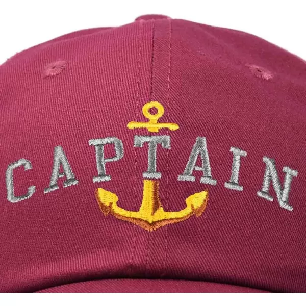DALIX Captain Embroidered Dad Cap Cotton Baseball Hat Men