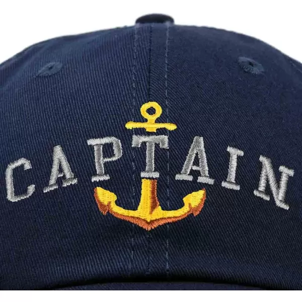 DALIX Captain Embroidered Dad Cap Cotton Baseball Hat Men