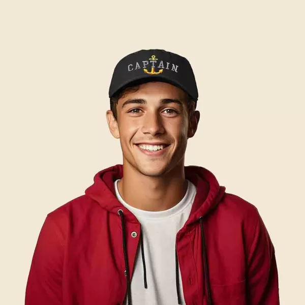 DALIX Captain Embroidered Dad Cap Cotton Baseball Hat Men