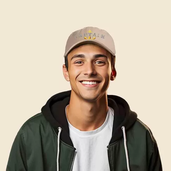 DALIX Captain Embroidered Dad Cap Cotton Baseball Hat Men