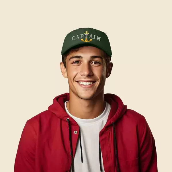 DALIX Captain Embroidered Dad Cap Cotton Baseball Hat Men