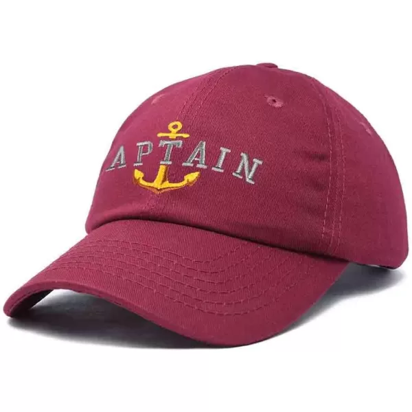 DALIX Captain Embroidered Dad Cap Cotton Baseball Hat Men