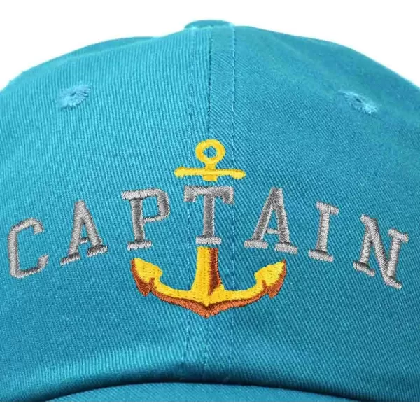 DALIX Captain Embroidered Dad Cap Cotton Baseball Hat Men