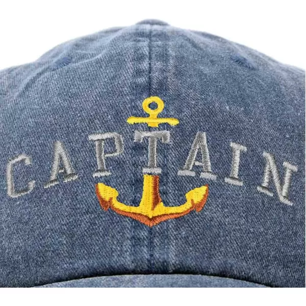 DALIX Captain Embroidered Dad Cap Cotton Baseball Hat Men