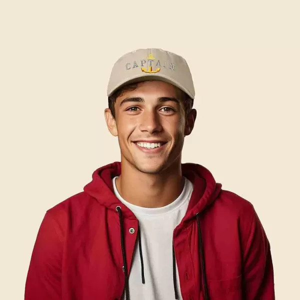 DALIX Captain Embroidered Dad Cap Cotton Baseball Hat Men