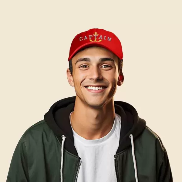 DALIX Captain Embroidered Dad Cap Cotton Baseball Hat Men