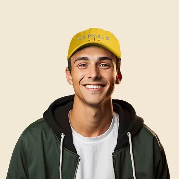 DALIX Captain Embroidered Dad Cap Cotton Baseball Hat Men