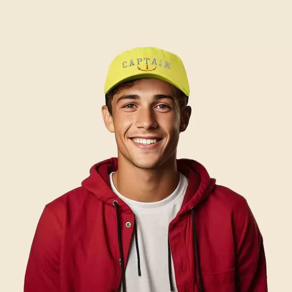DALIX Captain Embroidered Dad Cap Cotton Baseball Hat Men