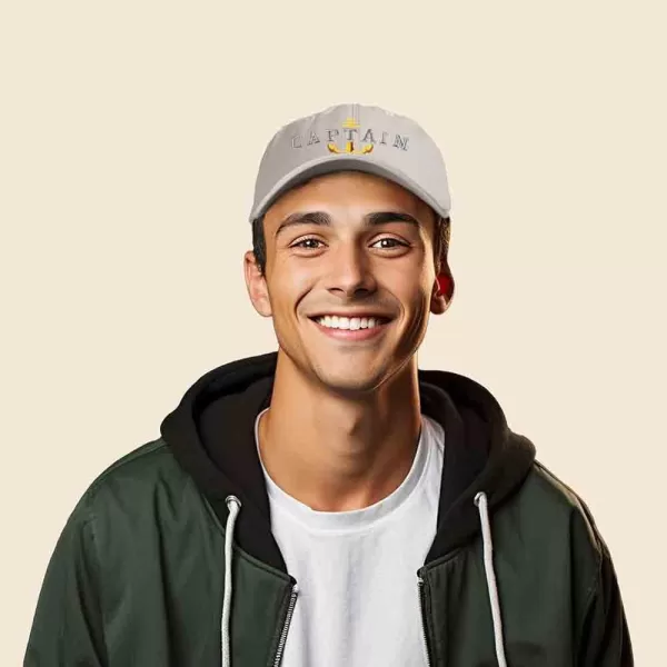 DALIX Captain Embroidered Dad Cap Cotton Baseball Hat Men