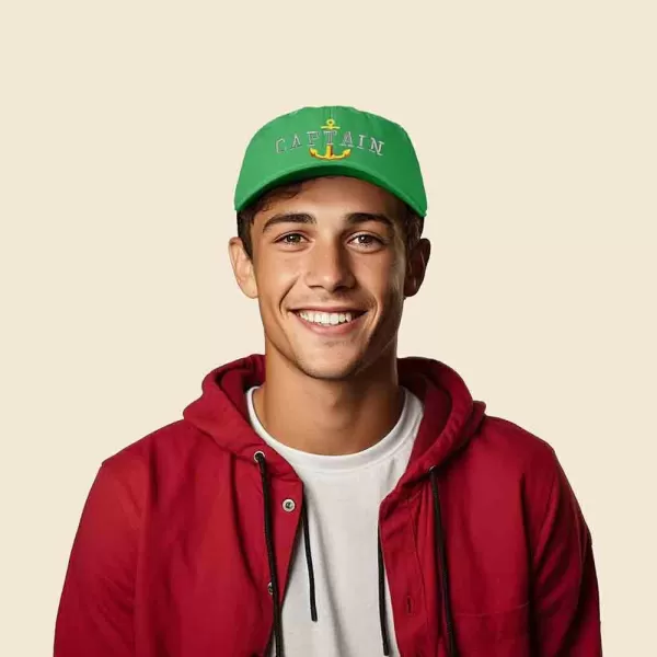 DALIX Captain Embroidered Dad Cap Cotton Baseball Hat Men