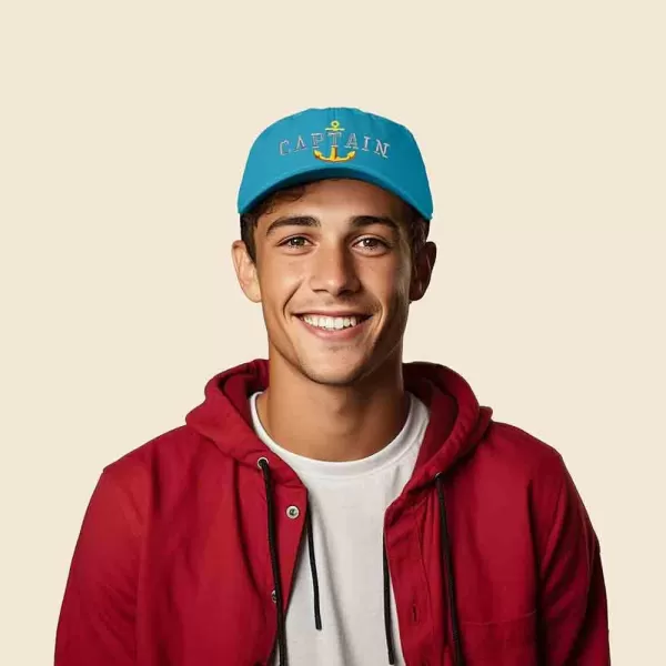 DALIX Captain Embroidered Dad Cap Cotton Baseball Hat Men