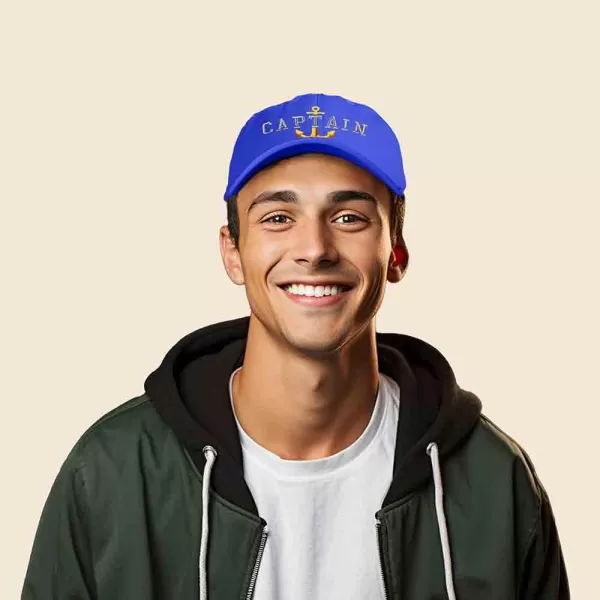 DALIX Captain Embroidered Dad Cap Cotton Baseball Hat Men