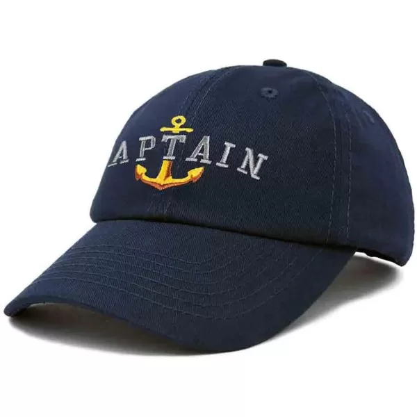DALIX Captain Embroidered Dad Cap Cotton Baseball Hat Men